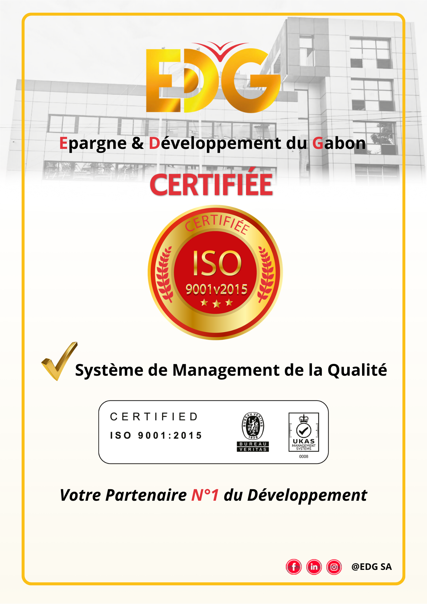 Certifié ISO 9001v2015 !